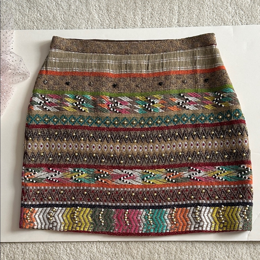 Glamorous Colorful Patterned Women's Mini Skirt Multi Color